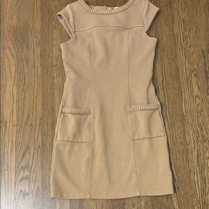 Boden camel shift dress size 6